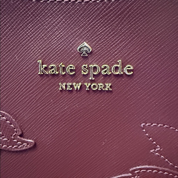 Like new Kate Spade purse and card wallet set! Rich burgundy floral! - Picture 3 of 11